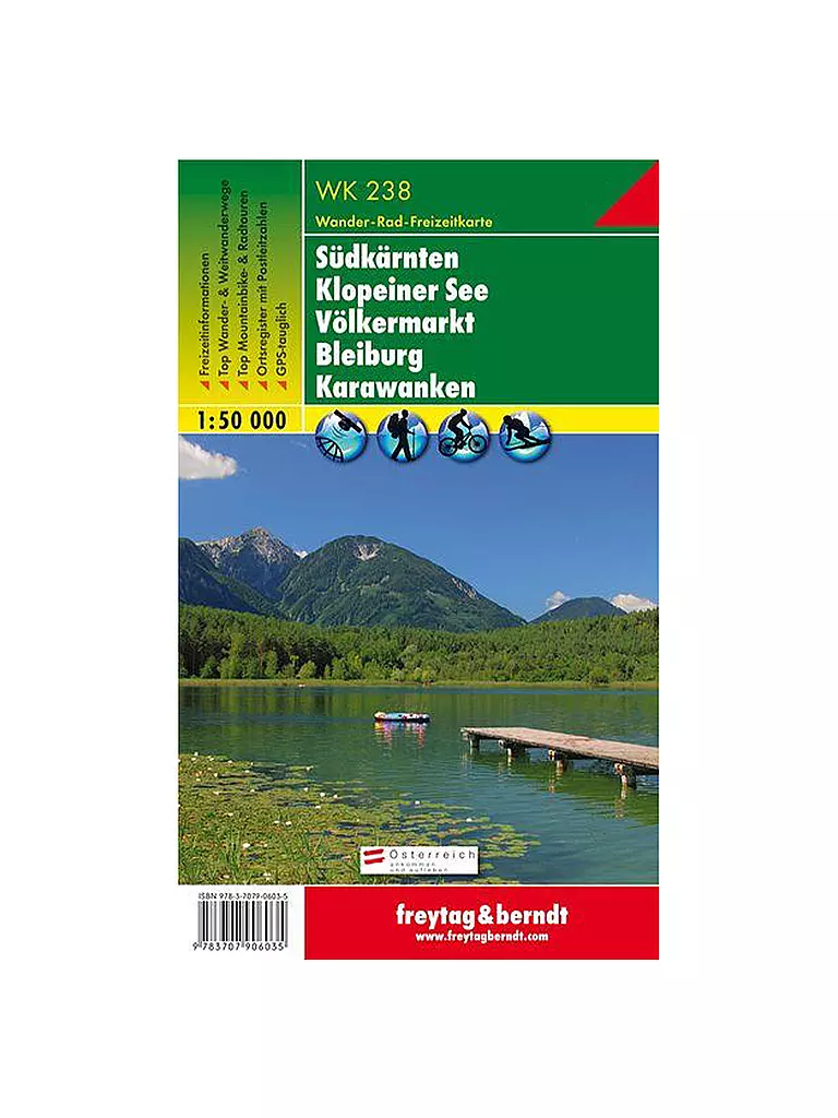 FREYTAG & BERNDT | Wanderkarte WK 238 Südkärnten-Klopeiner See-Völkermarkt-Bleiburg-Karawanken, 1:50.000 | keine Farbe