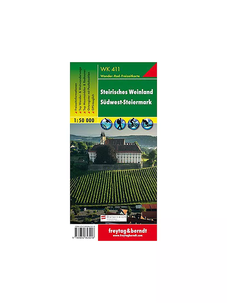 FREYTAG & BERNDT | Wanderkarte WK 411 Steirisches Weinland - Südwest-Steiermark, 1:50.000 | keine Farbe