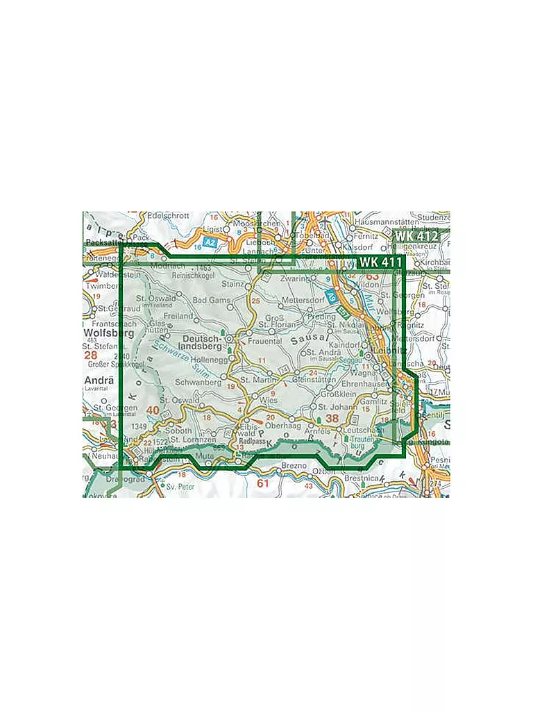 FREYTAG & BERNDT | Wanderkarte WK 411 Steirisches Weinland - Südwest-Steiermark, 1:50.000 | keine Farbe