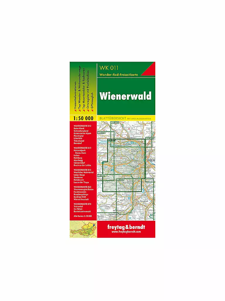 FREYTAG & BERNDT | WK 011 Wienerwald Wanderkarte 1:50.000 | keine Farbe