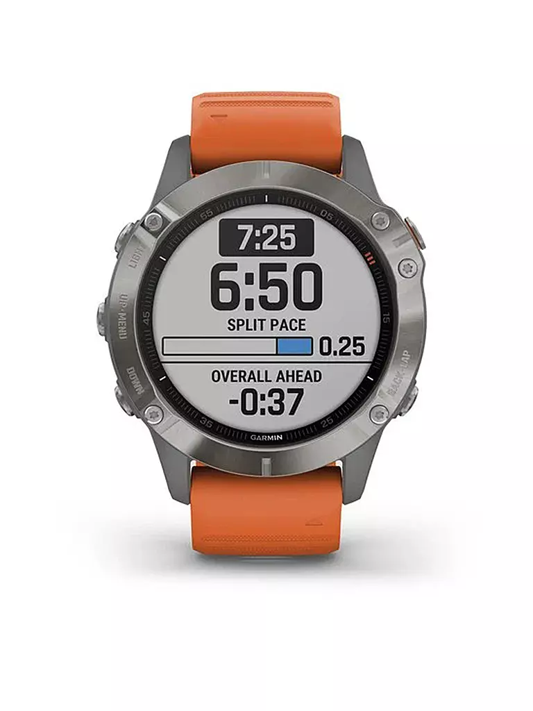 GARMIN | GPS-Sportuhr Fenix 6 Pro Sapphire Titan | grau