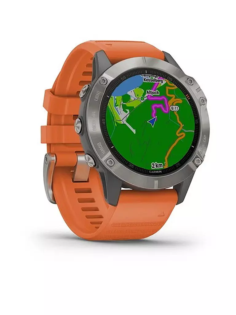 GARMIN | GPS-Sportuhr Fenix 6 Pro Sapphire Titan | grau