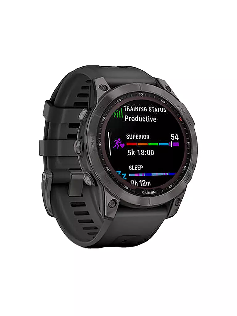 GARMIN | GPS-Sportuhr Fenix 7 Sapphire Solar | grau