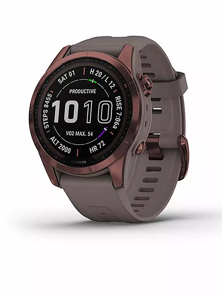 GARMIN | GPS-Sportuhr Fenix 7S Sapphire Solar | braun