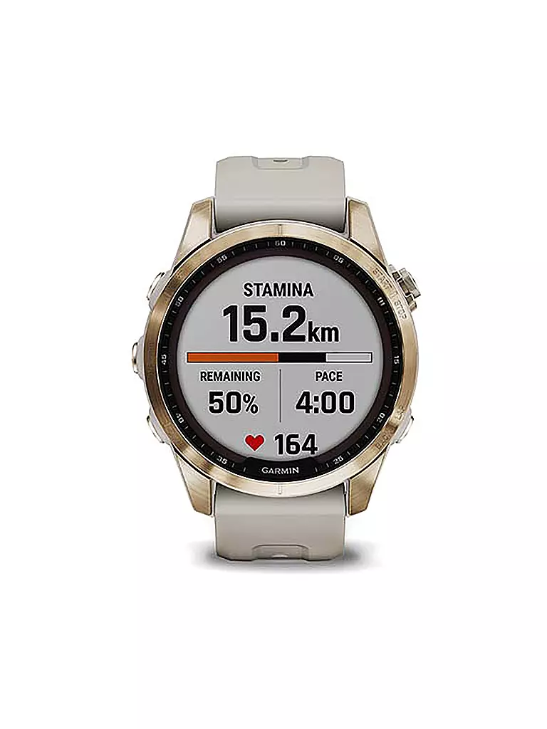 GARMIN | GPS-Sportuhr Fenix 7S Sapphire Solar | beige