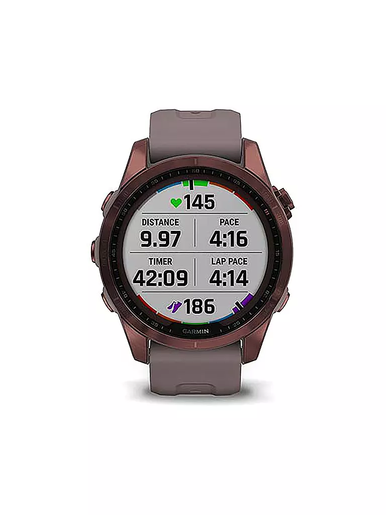 GARMIN | GPS-Sportuhr Fenix 7S Sapphire Solar | braun