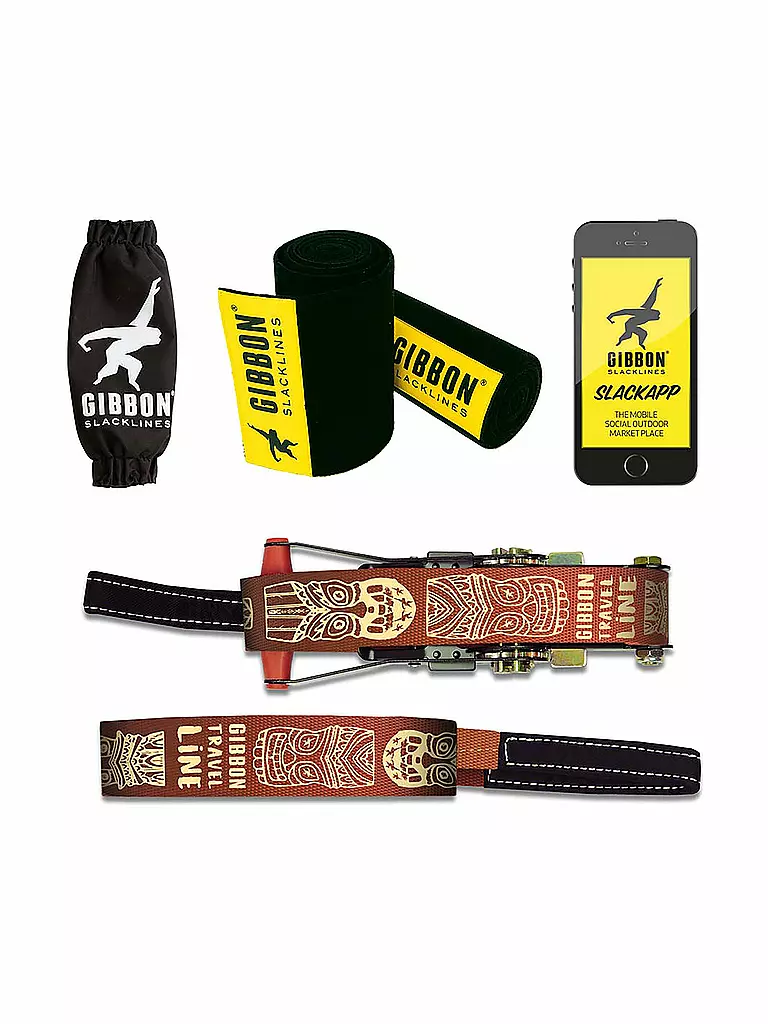 GIBBON SLACKLINES | Slackline Travel Line Treewear Set | keine Farbe