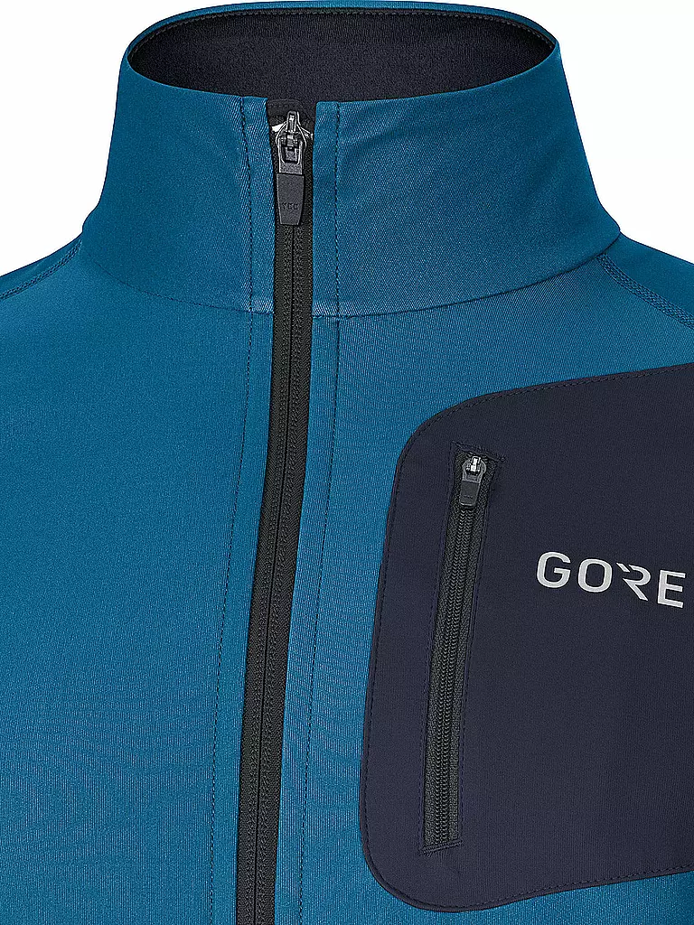 GORE | Herren Laufshirt R3 Partial GORE® WINDSTOPPER® | blau