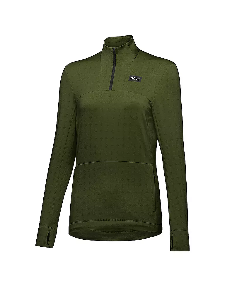 GOREWEAR | Damen Laufshirt Everyday Thermo 1/4 Zip | olive