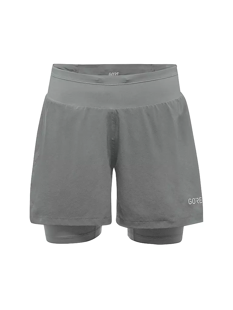 GOREWEAR | Damen Laufshort 2in1 R5 | hellgrau