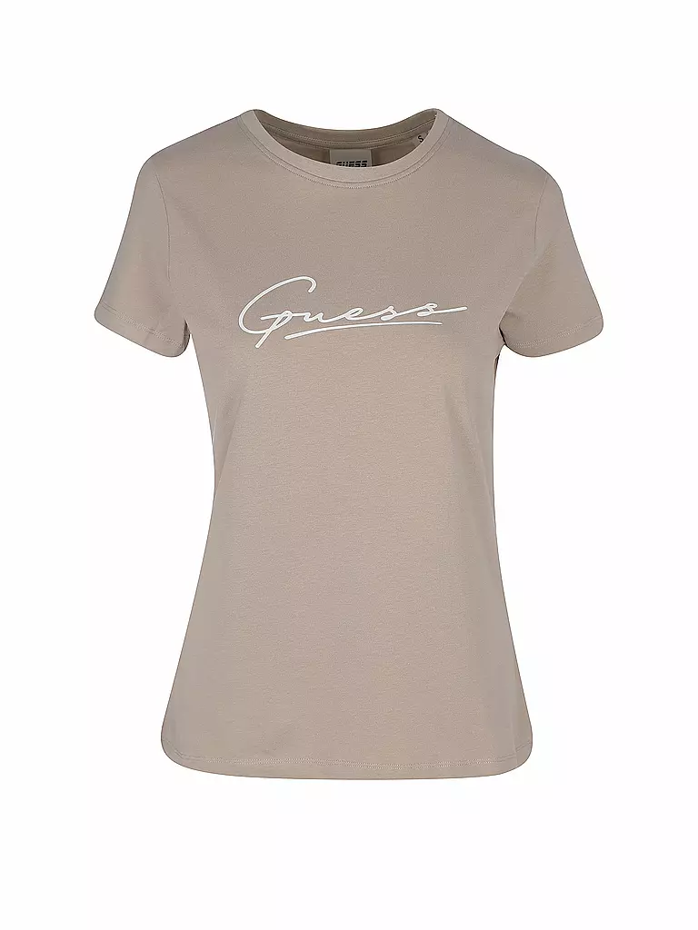 GUESS PERFORMANCE | Damen T-Shirt Schriftzug | beige