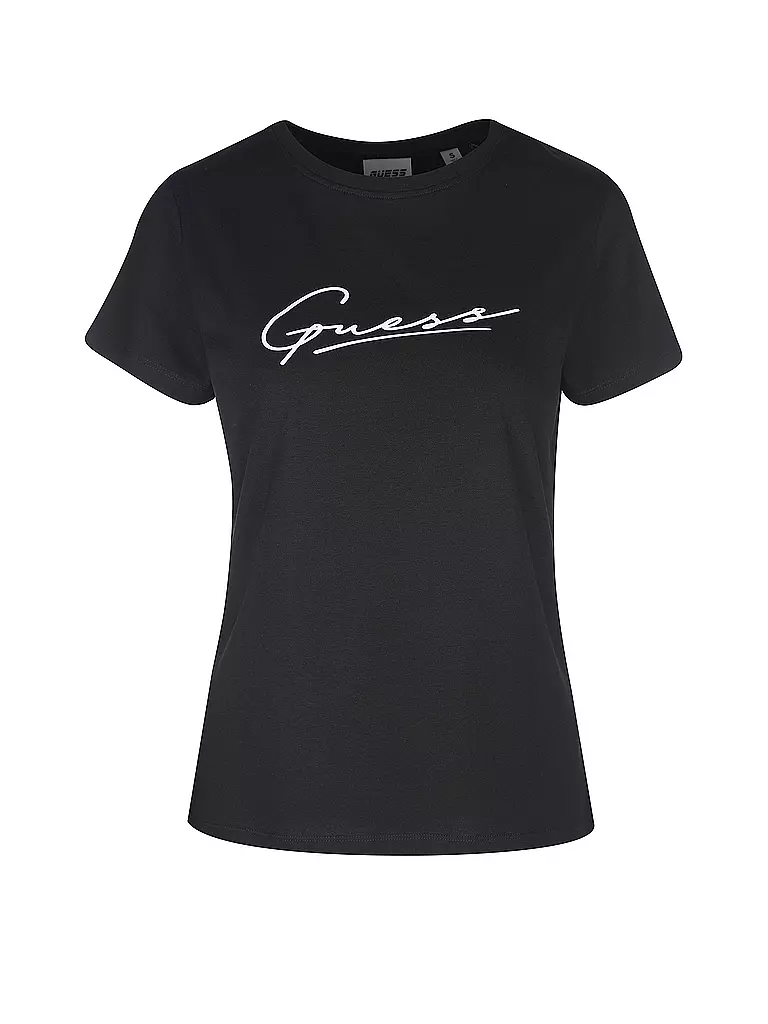 GUESS PERFORMANCE | Damen T-Shirt Schriftzug | schwarz