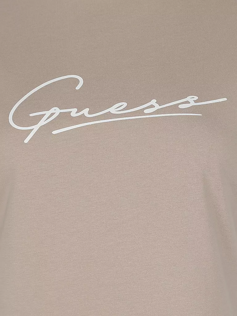 GUESS PERFORMANCE | Damen T-Shirt Schriftzug | beige