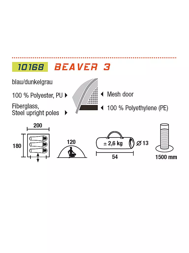 HIGH PEAK | Zelt Beaver 3 | 