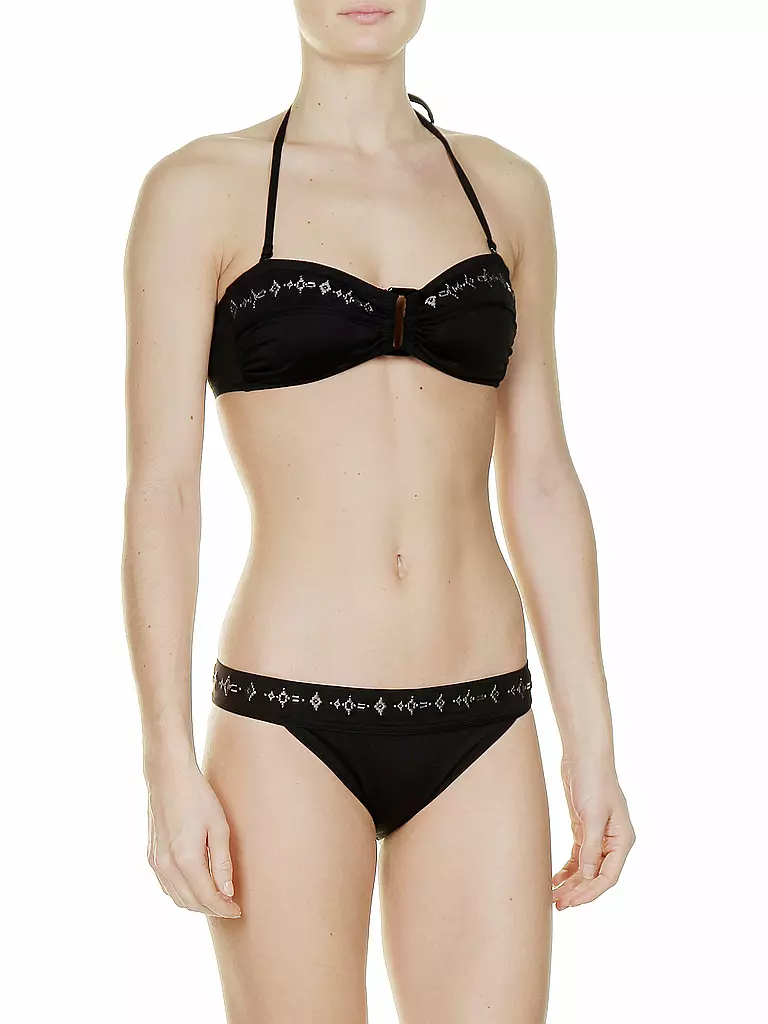 HOT STUFF | Damen Bandeau Bikini Pearls | schwarz