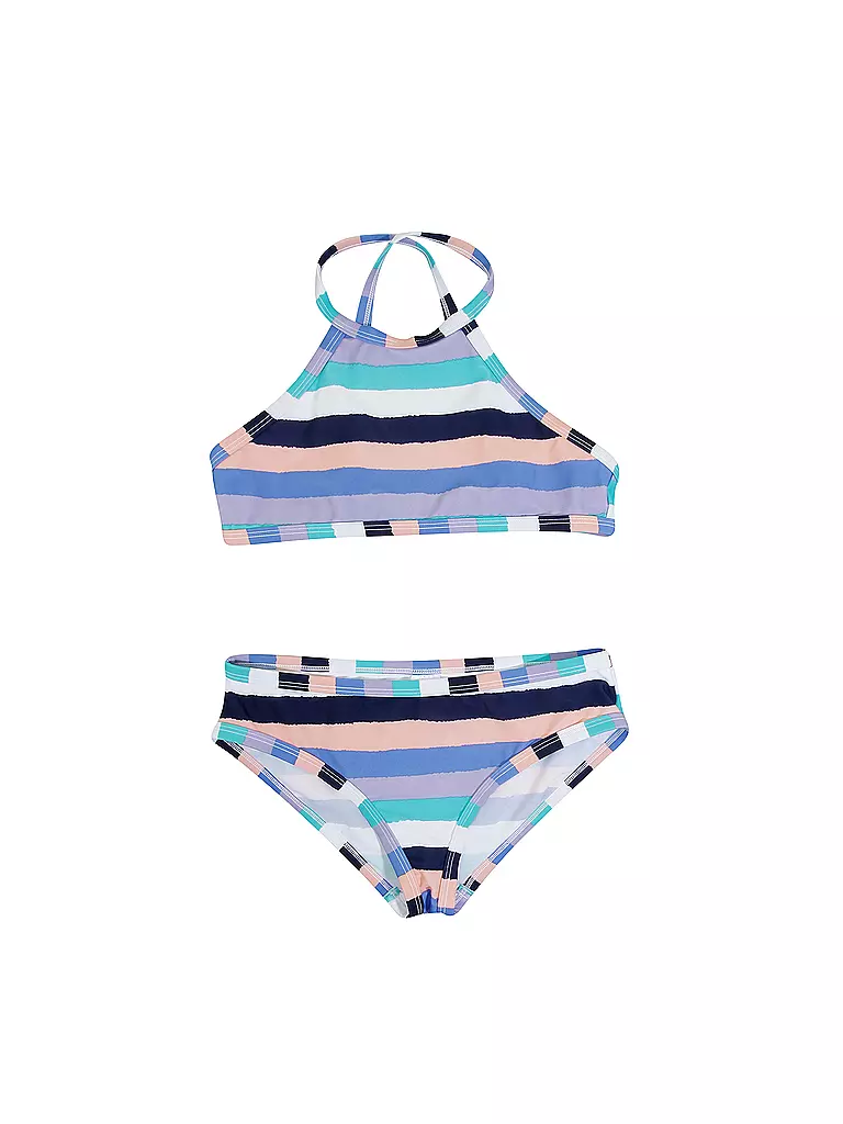 HOT STUFF | Mädchen High-Neck Bikini Big Stripes | bunt