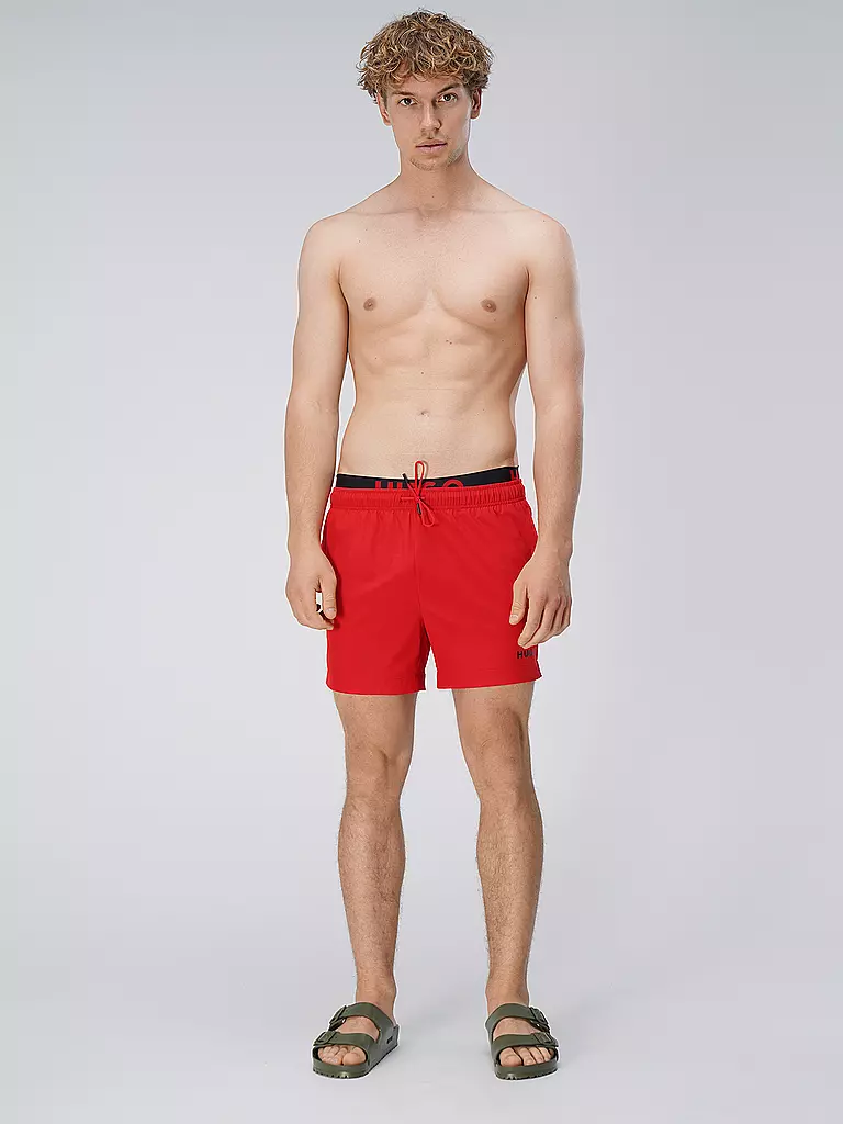 HUGO | Herren Badeshort Flex | rot