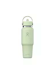 HYDRO FLASK | Trinkflasche 32oz Wide Mouth Travel Bottle with Flex Straw Cap | hellgrün