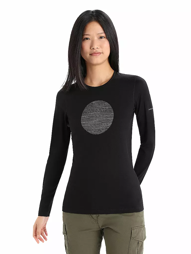 ICEBREAKER |  Damen Funktionsshirt 200 Oasis LS Crewe Ski Circle  | schwarz