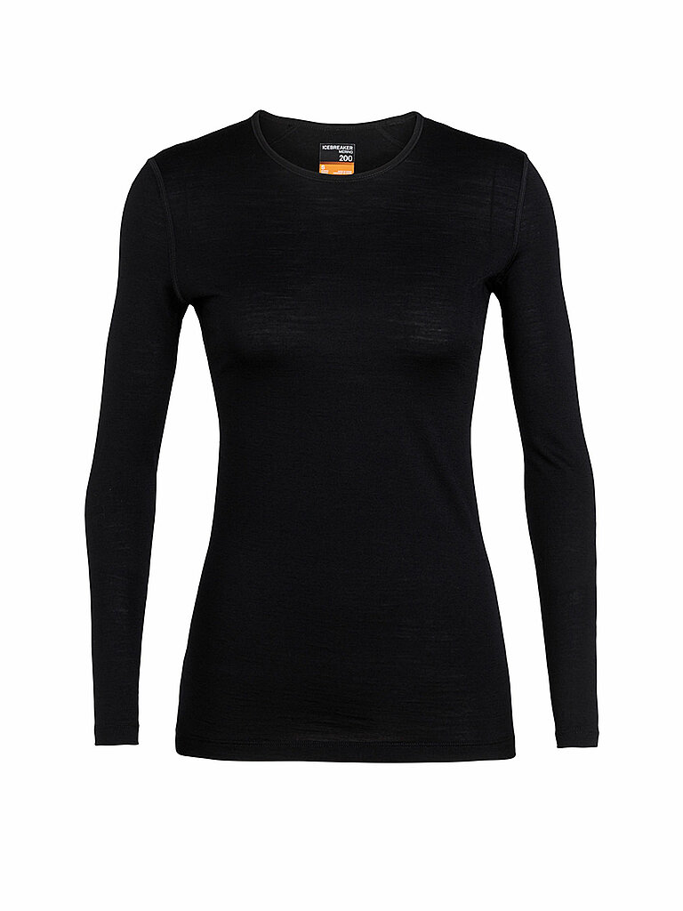Icebreaker ICEBREAKER Damen Funktionsshirt Merino 200 Oasis LS schwarz | XS, schwarz