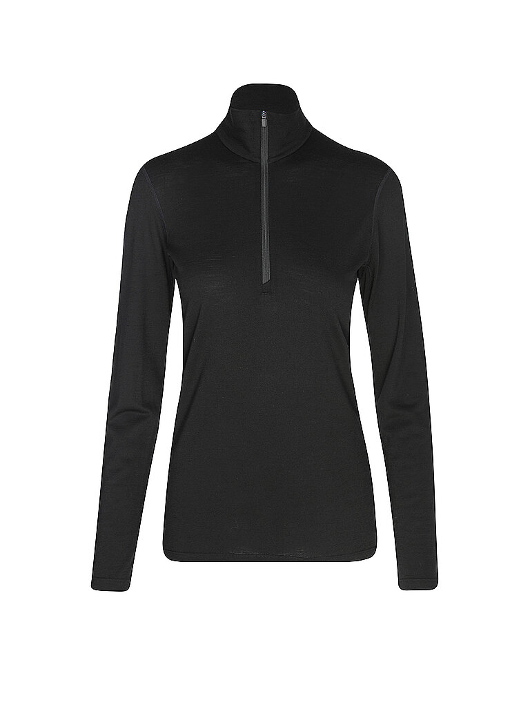Icebreaker ICEBREAKER Damen Unterzieh Zipshirt Oasis 200 schwarz | XS, schwarz