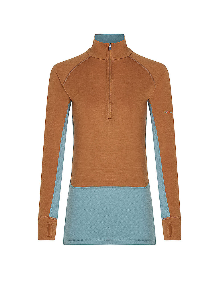Icebreaker ICEBREAKER Damen Unterzieh Zipshirt 200 ZoneKnit Merino hellbraun | M, hellbraun