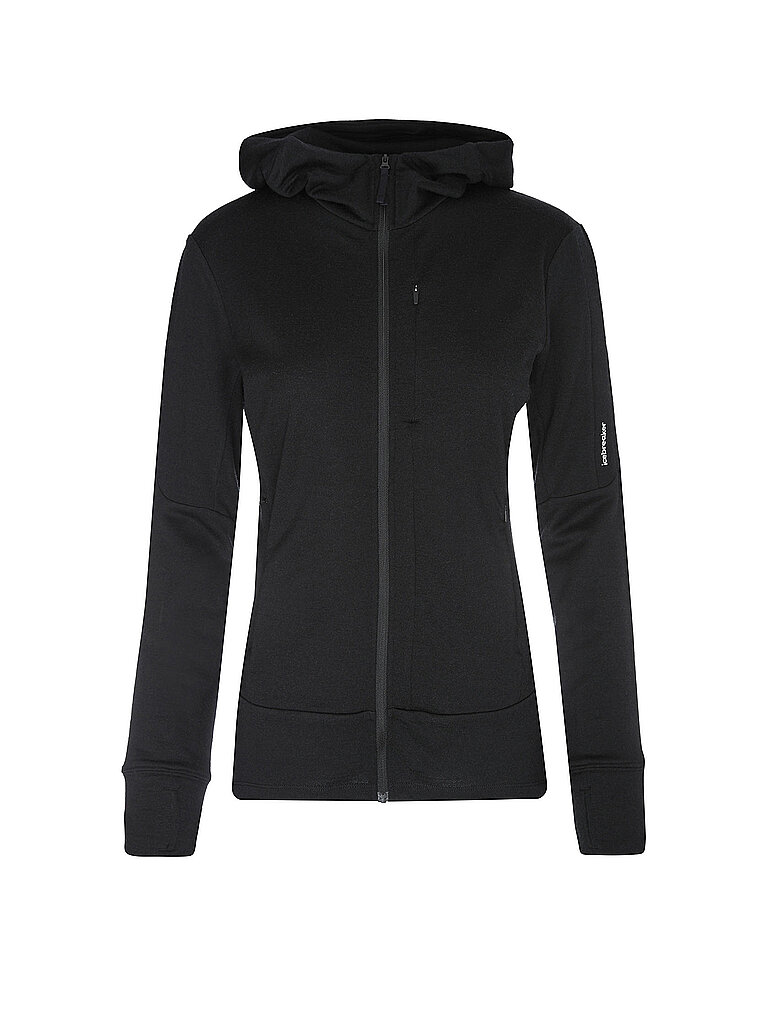 Icebreaker ICEBREAKER Damen Fleecejacke Quantum 260 Hoodie schwarz | XS, schwarz