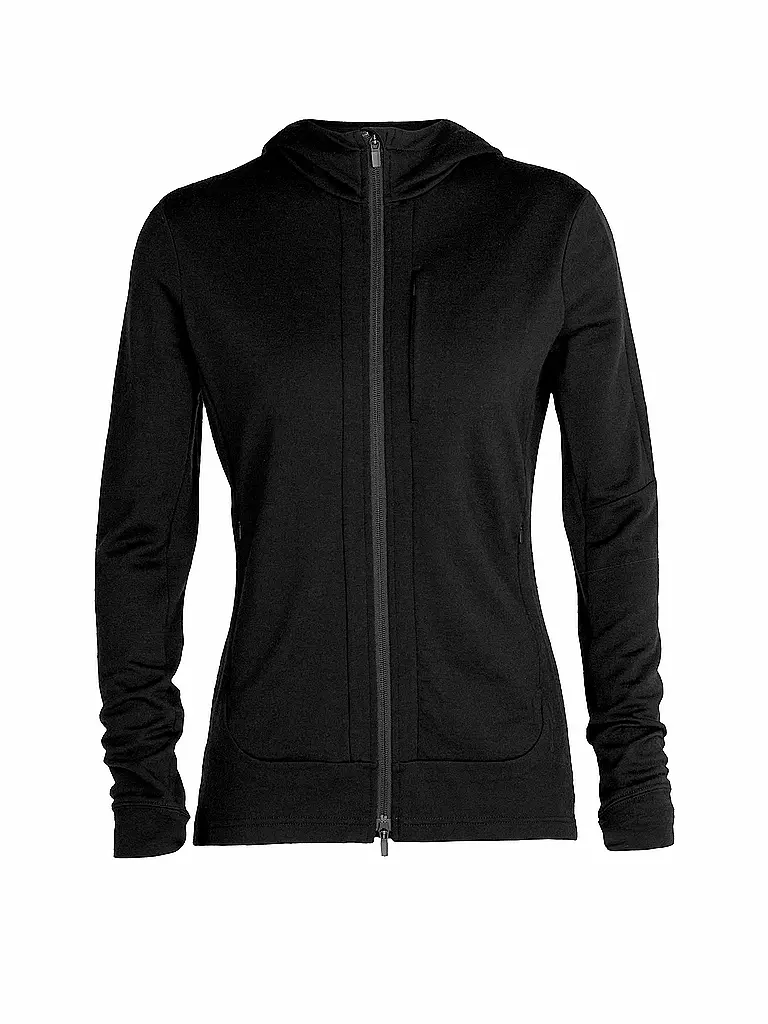 ICEBREAKER | Damen Fleecejacke Quantum III Hoodie | schwarz