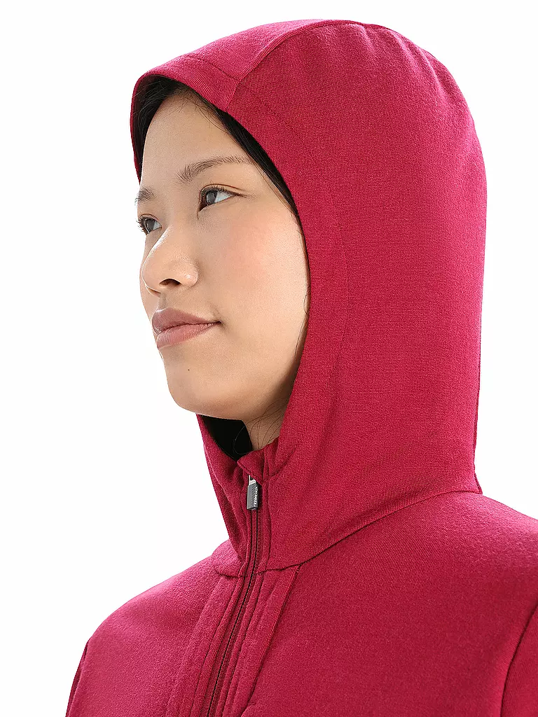 ICEBREAKER | Damen Fleecejacke Quantum III Hoodie | beere