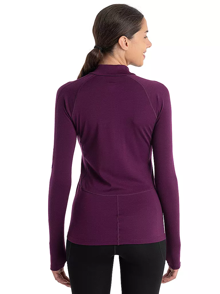 ICEBREAKER | Damen Funktions Zipshirt 300 MerinoFine™ Polar Thermo | dunkelrot