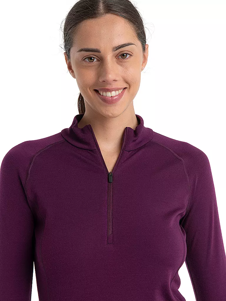 ICEBREAKER | Damen Funktions Zipshirt 300 MerinoFine™ Polar Thermo | dunkelrot