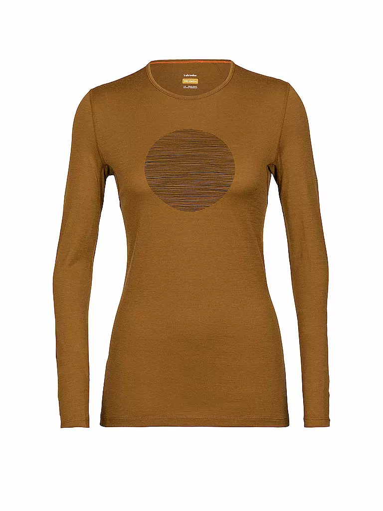 ICEBREAKER | Damen Funktionsshirt 200 Oasis LS Crewe Ski Circle | camel