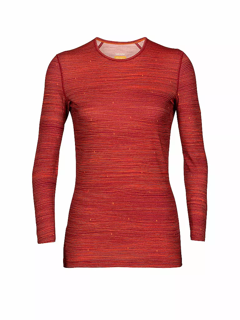 ICEBREAKER | Damen Funktionsshirt Merino 200 Oasis Ski Stripes | rot