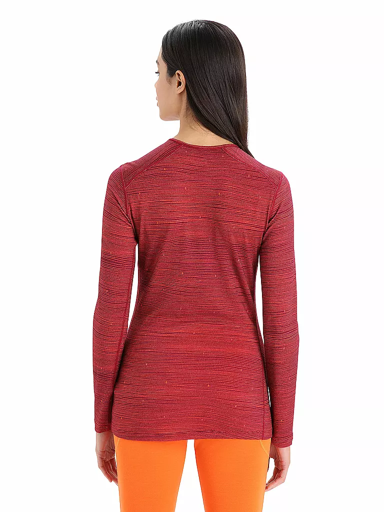 ICEBREAKER | Damen Funktionsshirt Merino 200 Oasis Ski Stripes | rot