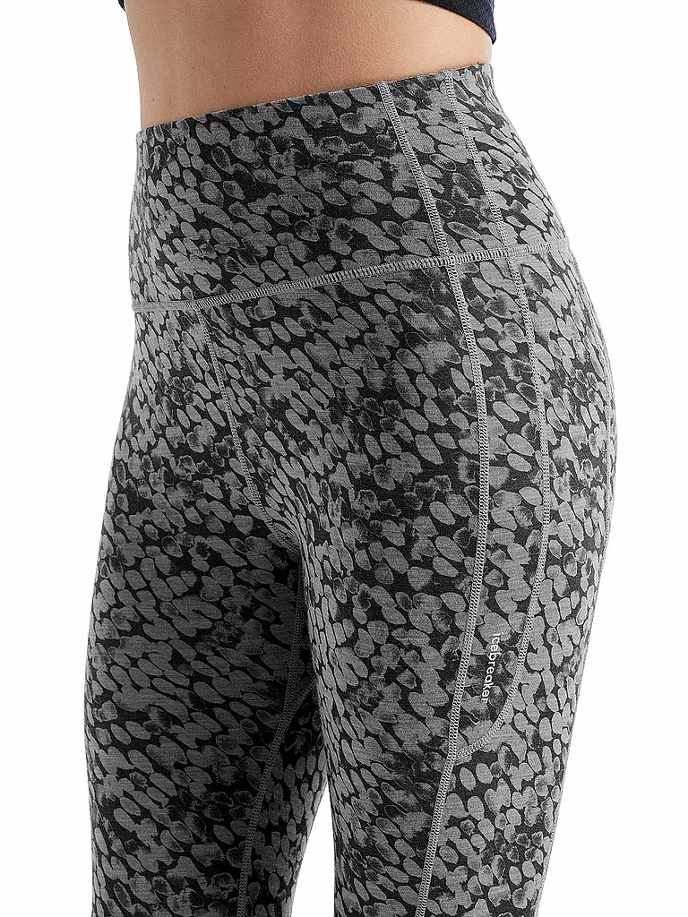 ICEBREAKER | Damen Tight Merino Fastray High Rise Forest Shadows  | grau