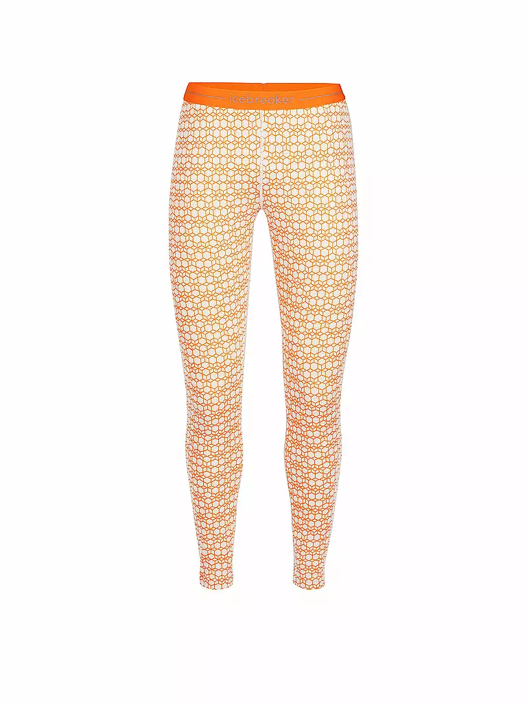 ICEBREAKER | Damen Unterzieh Tight Merino 250 Vertex Alpine Geo | orange