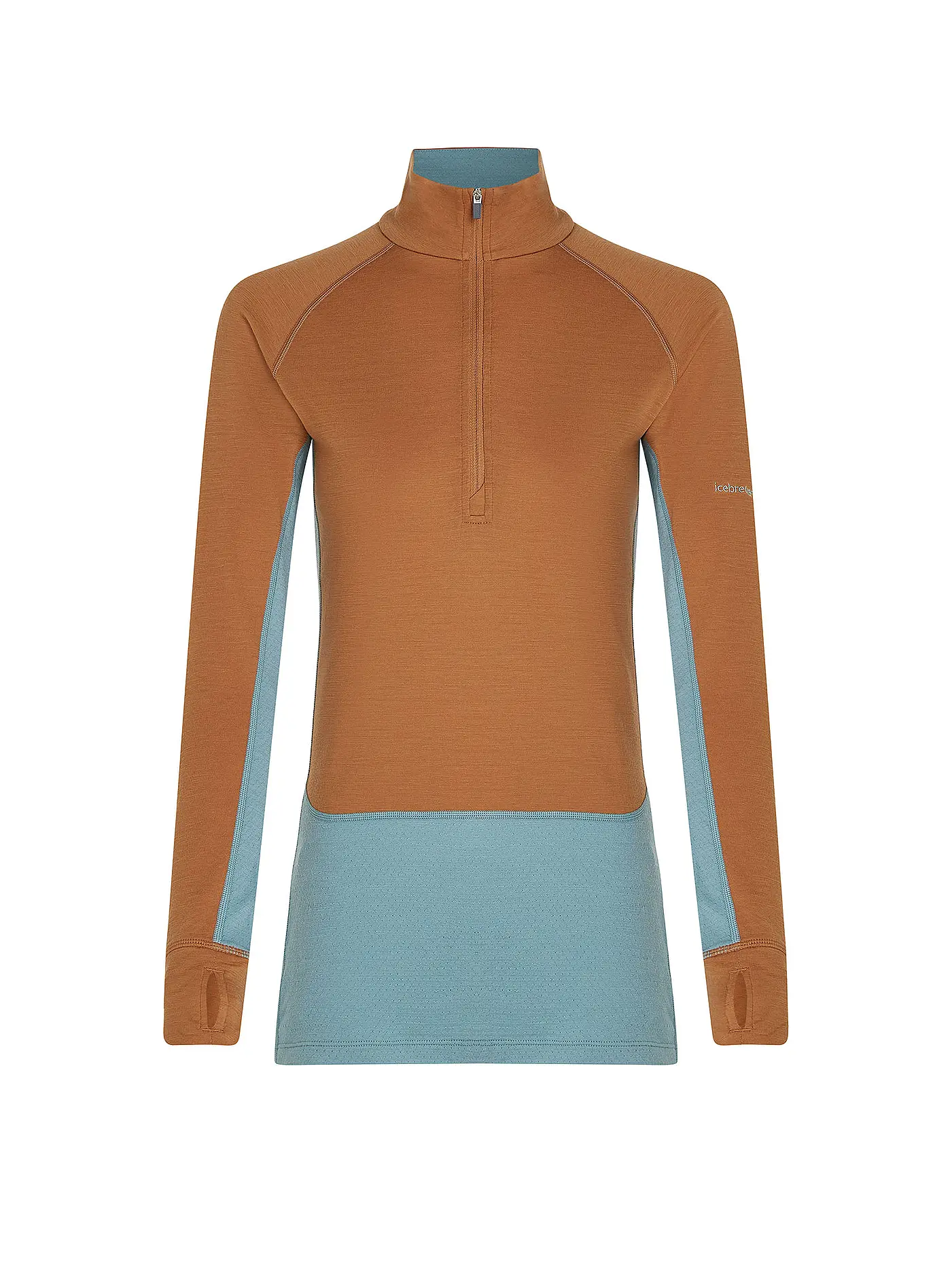 ICEBREAKER | Damen Unterzieh Zipshirt 200 ZoneKnit™ Merino | hellbraun