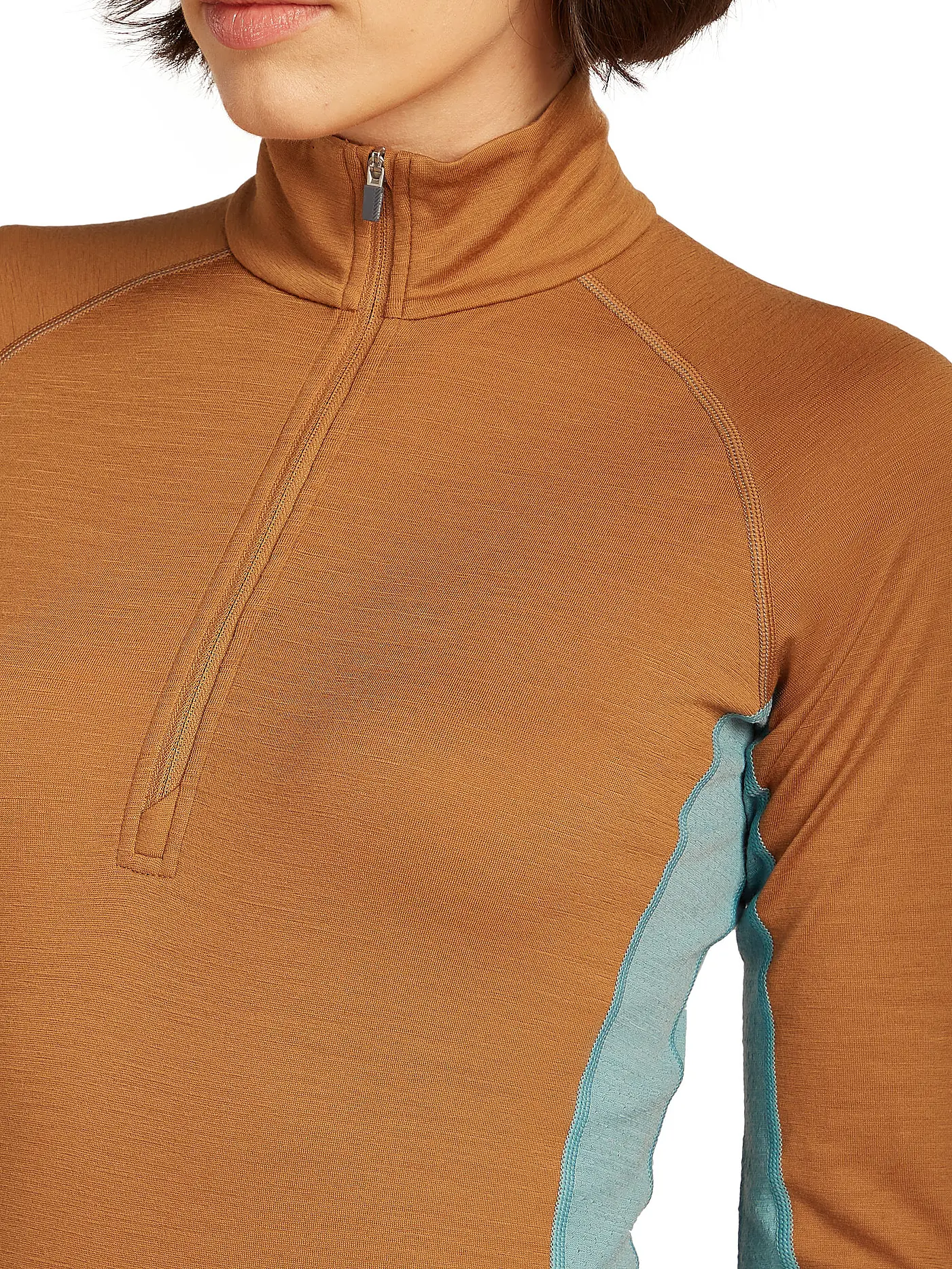 ICEBREAKER | Damen Unterzieh Zipshirt 200 ZoneKnit™ Merino | hellbraun