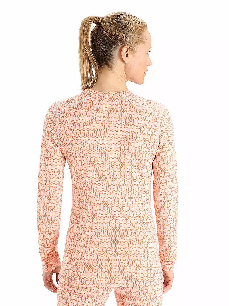 ICEBREAKER | Damen Unterzieh Zipshirt Merino 250 Vertex Alpine Geo | orange