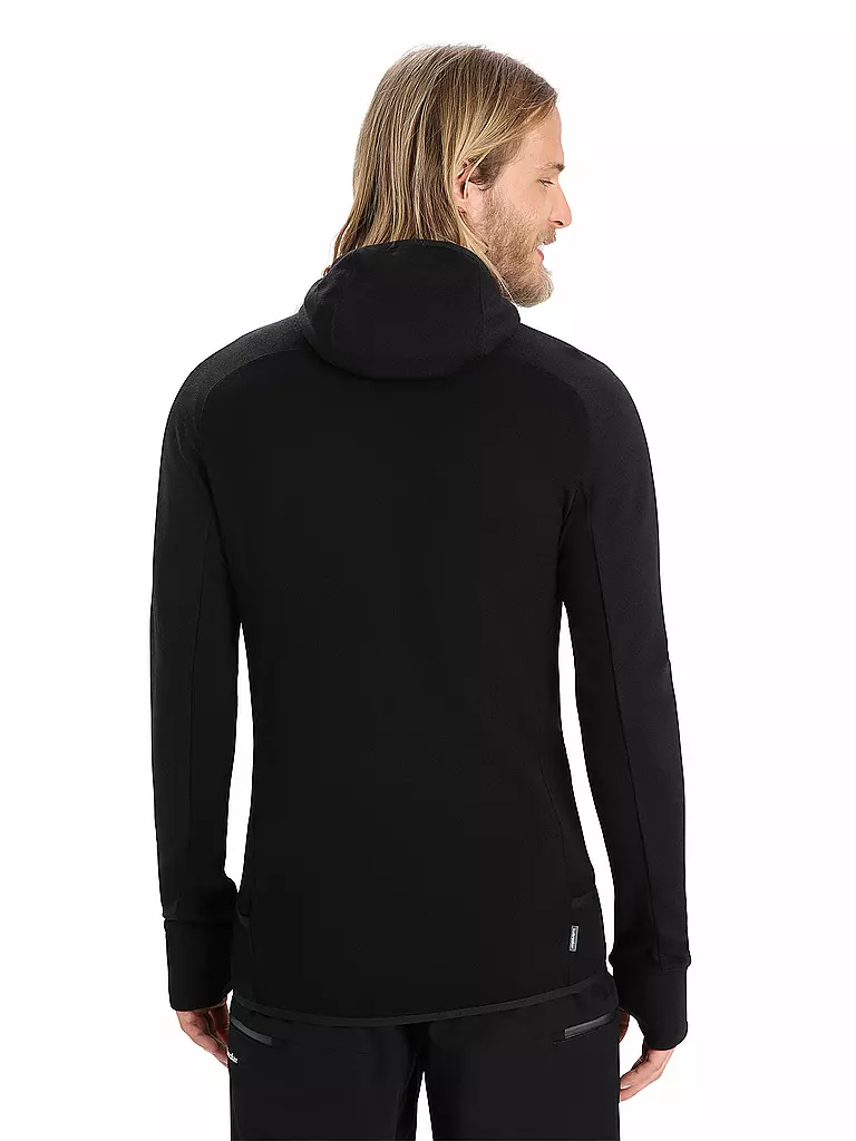 ICEBREAKER | Herren Fleecejacke ZoneKnit™ LS Zip Hoodie | schwarz