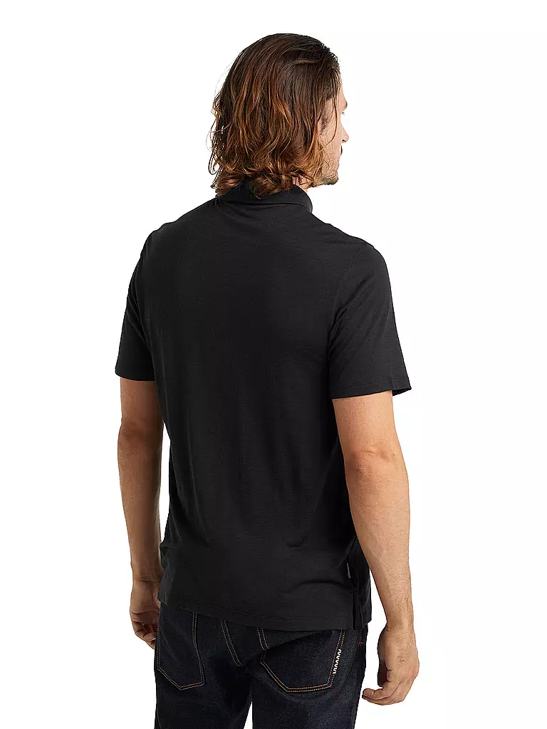 ICEBREAKER | Herren Funktionspolo Merino Tech Lite | schwarz