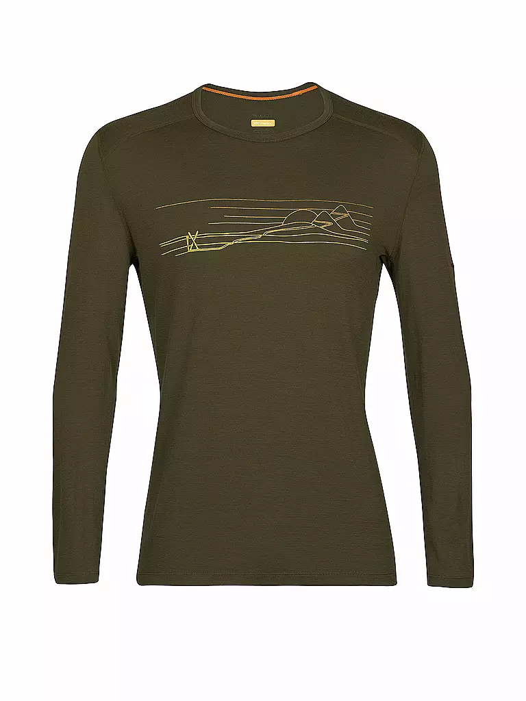 ICEBREAKER | Herren Funktionsshirt Merino 200 Oasis Ski Stripes | olive