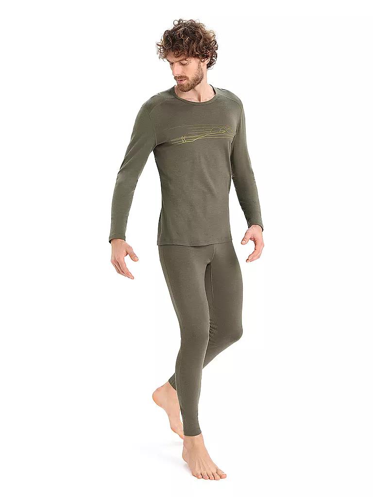 ICEBREAKER | Herren Funktionsshirt Merino 200 Oasis Ski Stripes | olive