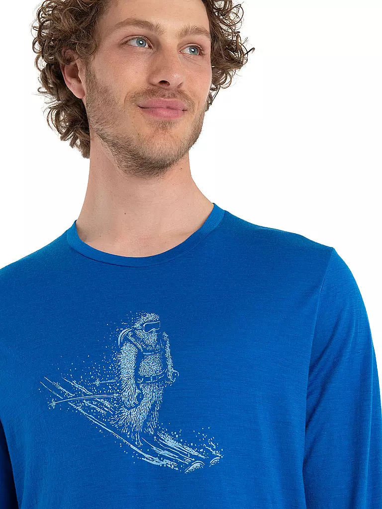 ICEBREAKER | Herren Funktionsshirt Merino Tech Lite II  Skiing Yeti | blau