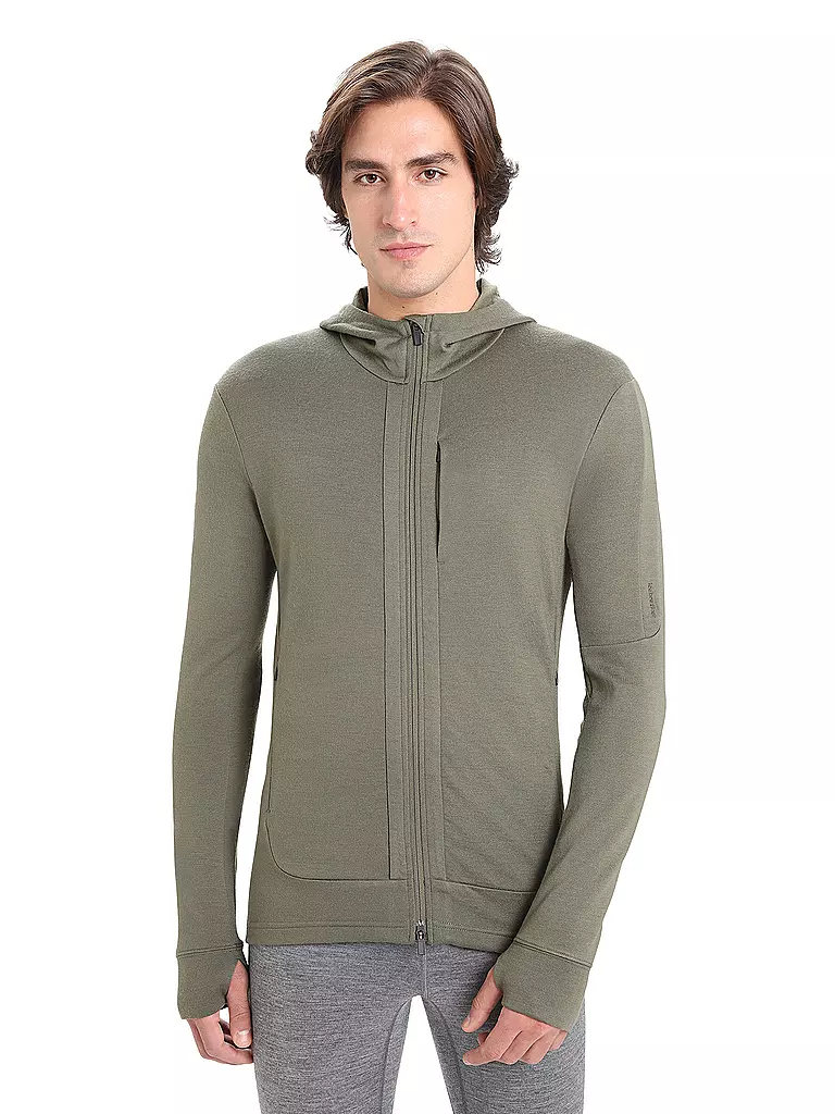 ICEBREAKER | Herren Kapuzenjacke Quantum  | olive