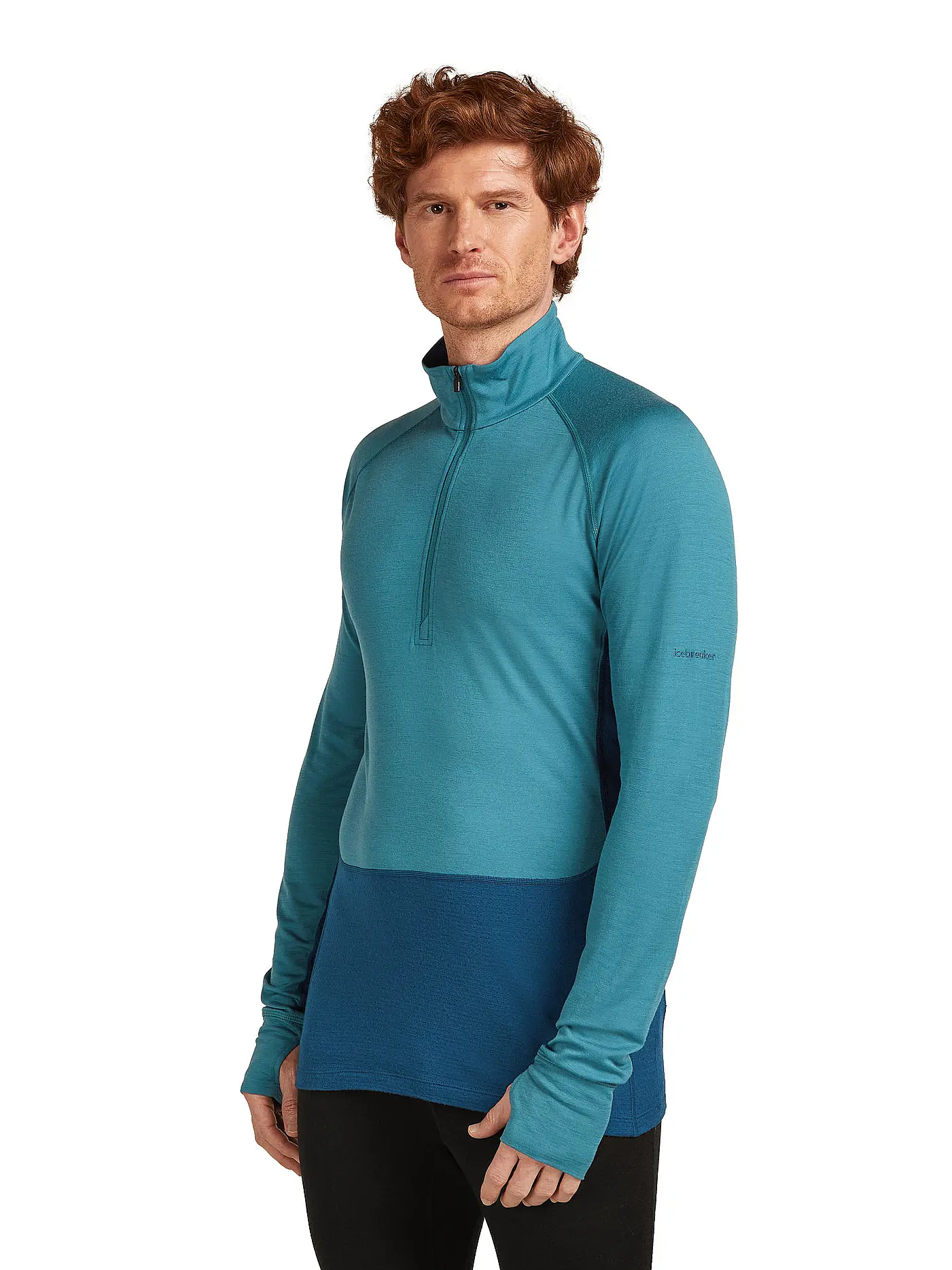 ICEBREAKER | Herren Unterzieh Zipshirt 200 Merino ZoneKnit | petrol