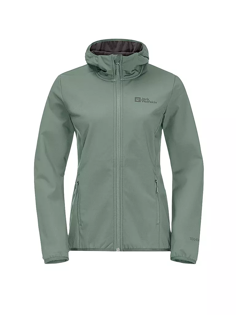 JACK WOLFSKIN | Damen Softshelljacke Bornberg Hoodie | olive