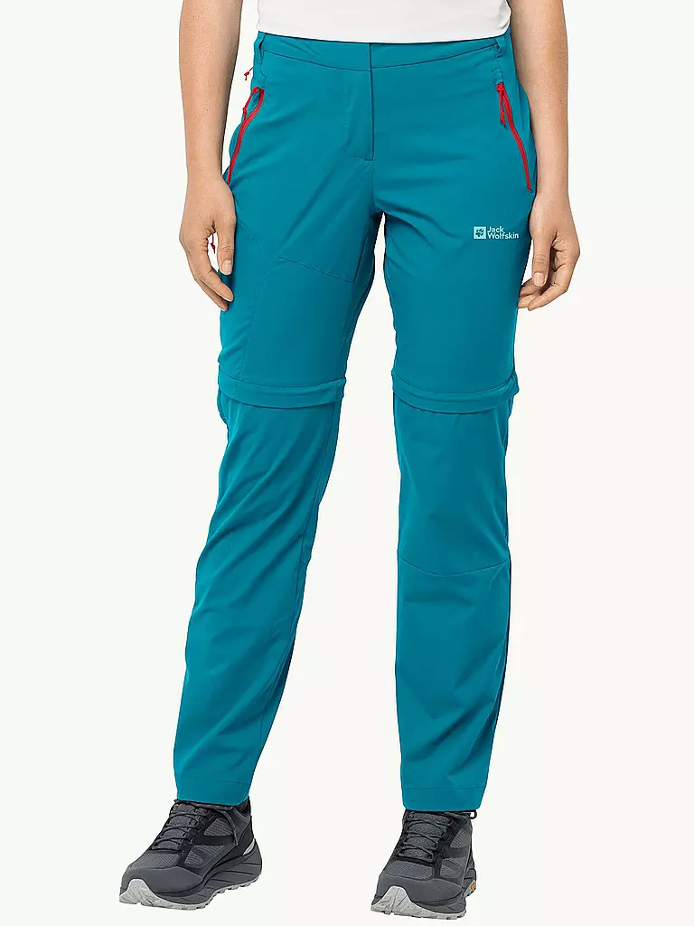 JACK WOLFSKIN Damen Wanderhose Glastal Zip Off türkis