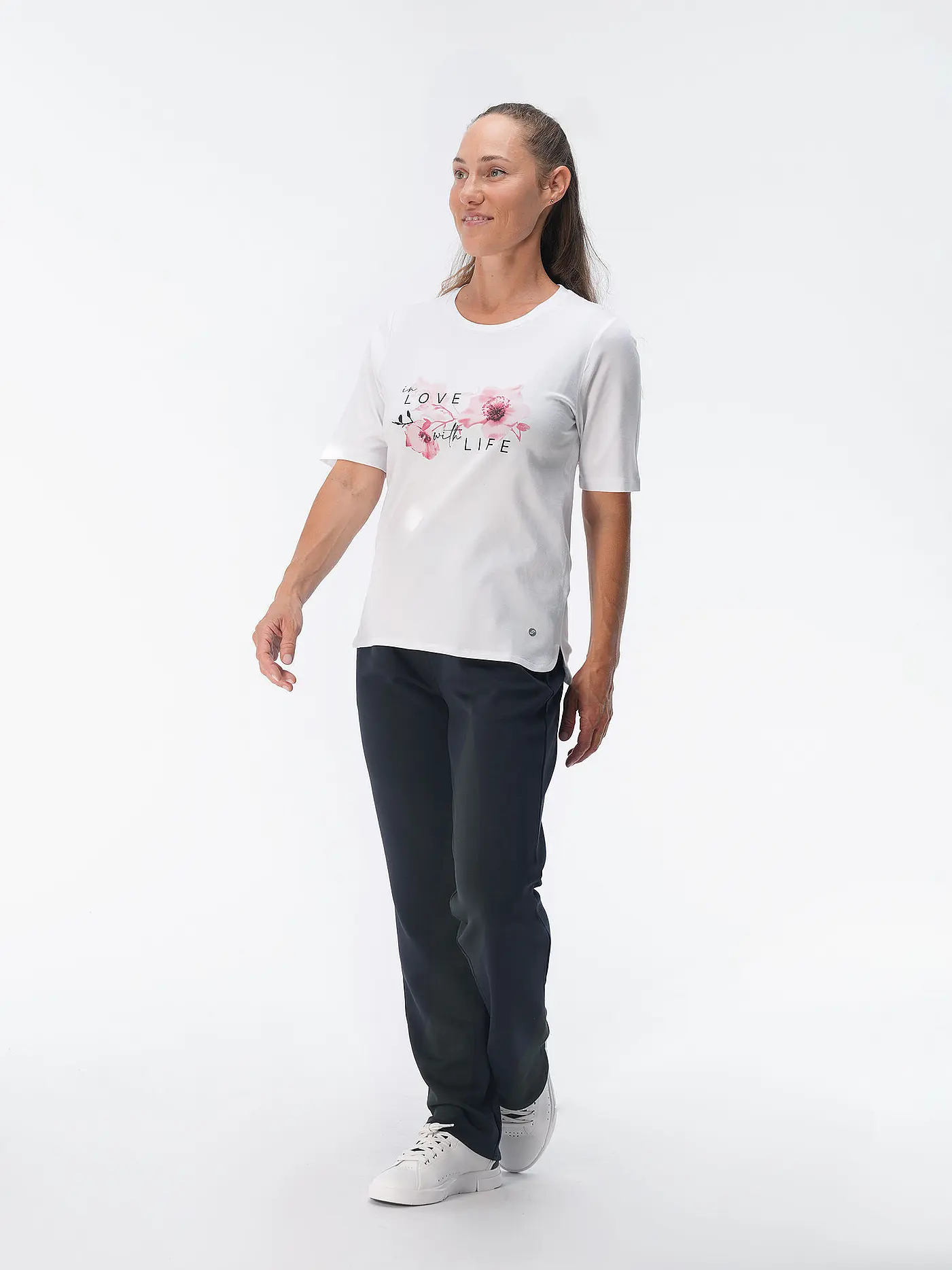 JOY SPORTSWEAR | Damen T-Shirt Luzie in Love with Life | weiss