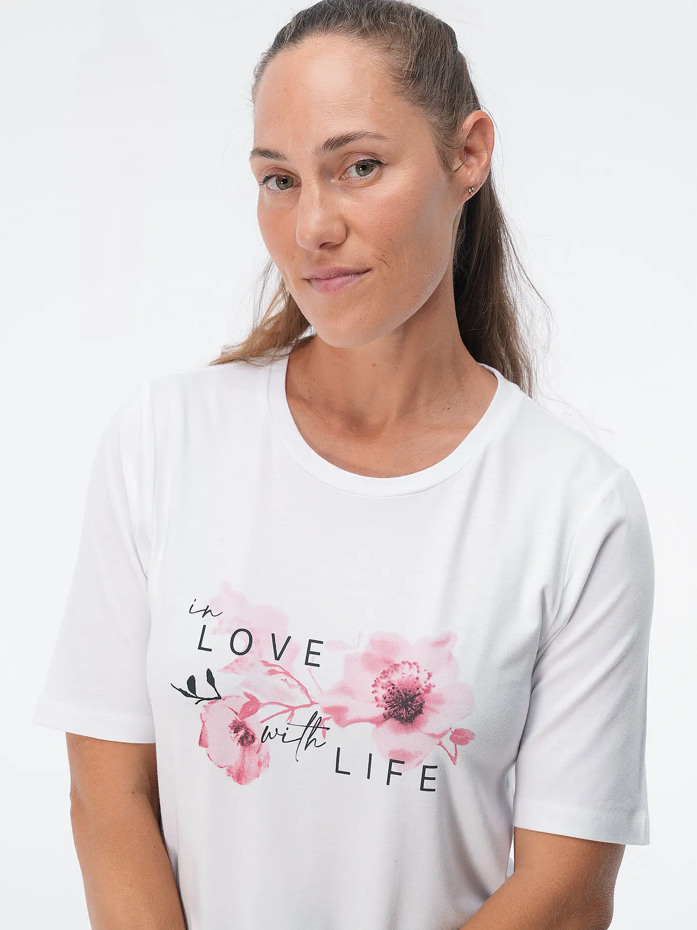 JOY SPORTSWEAR | Damen T-Shirt Luzie in Love with Life | weiss